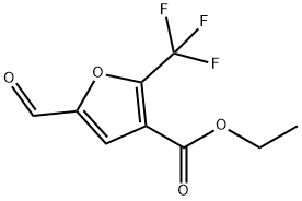 3-Furoic acid, 5-formyl-2-trifluoromethyl, ethyl ester Structure