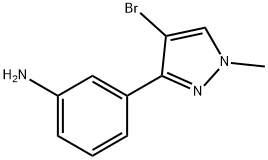 3-(4-溴-1-甲基-1H-吡唑-3-)苯胺,175201-77-1,结构式