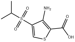 3-アミノ-4-(イソプロピルスルホニル)チオフェン-2-カルボン酸 化学構造式