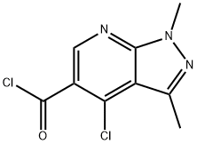 4-CHLORO-1,3-DIMETHYLPYRAZOLO[3,4-B]PYRIDINE-5-CARBONYL CHLORIDE Struktur