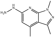 6-肼-1,3,4-三甲基-1H-吡唑啉酮[3,4-B]吡啶,175202-00-3,结构式