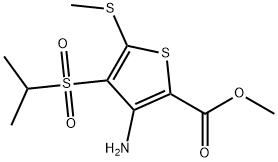 3-氨基-4-(异丙基磺酰基)-5-(甲硫基)噻吩-2-羧酸甲酯, 175202-07-0, 结构式