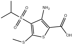 3-AMINO-4-(ISOPROPYLSULFONYL)-5-(METHYLTHIO)THIOPHENE-2-CARBOXYLIC ACID Struktur