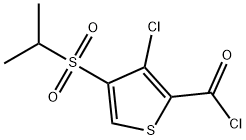 3-クロロ-4-(イソプロピルスルホニル)チオフェン-2-カルボニルクロリド 化学構造式