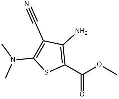3-氨基-4-氰基-5-(二甲氨基)噻吩-2-羧酸甲酯, 175202-32-1, 结构式