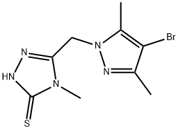 5-(4-BROMO-3,5-DIMETHYLPYRAZOL-1-YLMETHYL)-4-METHYL-1,2,4-TRIAZOLE-3-THIOL Structure