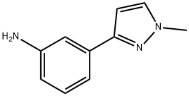 3-(1-メチル-1H-ピラゾール-3-イル)アニリン 化学構造式