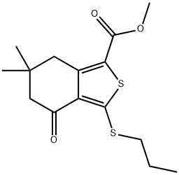 METHYL 6,6-DIMETHYL-4-OXO-3-(PROPYLTHIO)-4,5,6,7-TETRAHYDROBENZO[C]THIOPHENE-1-CARBOXYLATE Structure