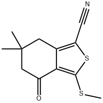 6,6-二甲基-3-甲硫基-4-氧代-4，5，6，7-四氢苯并噻酚缩腈,175202-50-3,结构式