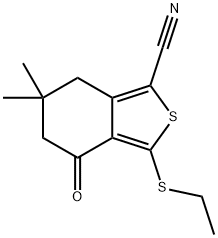 3-(ETHYLTHIO)-6,6-DIMETHYL-4-OXO-4,5,6,7-TETRAHYDROBENZO[C]THIOPHENE-1-CARBONITRILE Structure