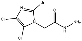 2-(2-BROMO-4,5-DICHLORO-1H-IMIDAZOL-1-YL)ETHANOHYDRAZIDE 化学構造式