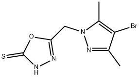 175202-84-3 5-[(4-溴-3,5-二甲基-1H-吡唑基)甲基]-1,3,4-恶二唑-2-硫醇