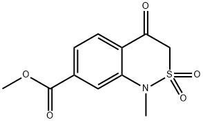 3,4-二氢-2,2-二氧代-7-甲氧基羰基-1-甲基苯并[2,1-C]噻嗪-4-酮, 175202-91-2, 结构式