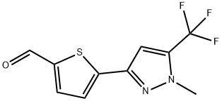 2-[1-メチル-5-(トリフルオロメチル)ピラゾール-3-イル]チオフェン-5-カルボキシアルデヒド 化学構造式