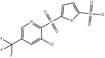 5-[3-CHLORO-5-(TRIFLUOROMETHYL)PYRID-2-YLSULPHONYL]THIOPHENE-2-SULPHONYL CHLORIDE Struktur