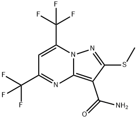 5,7-BIS(TRIFLUOROMETHYL)-2-(METHYLTHIO)PYRAZOLO-[1,5-A]PYRIMIDINE-3-CARBOXAMIDE Structure