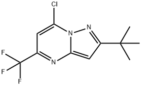 2-TERT-BUTYL-7-CHLORO-5-(TRIFLUOROMETHYL)PYRAZOLO[1,5-A]PYRIMIDINE, 175203-38-0, 结构式