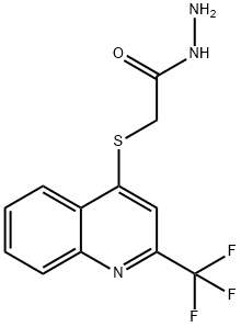 (2-TRIFLUOROMETHYL-QUINOLIN-4-YLSULFANYL)-ACETIC ACID HYDRAZIDE 化学構造式