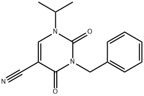 3-BENZYL-1-ISOPROPYL-2,4-DIOXO-1,2,3,4-TETRAHYDROPYRIMIDINE-5-CARBONITRILE 化学構造式