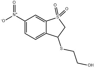 3-[(2-HYDROXYETHYL)THIO]-6-NITRO-2,3-DIHYDRO-1H-1LAMBDA6-BENZO[B]THIOPHENE-1,1-DIONE Struktur