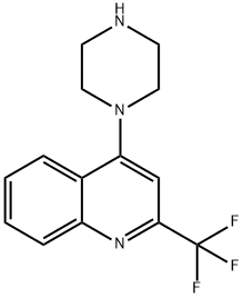 1-[2-(トリフルオロメチル)キノール-4-イル]ピペラジン 化学構造式