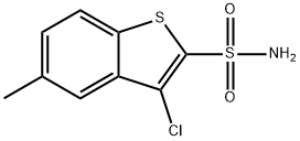 5-クロロ-3-メチルベンゾ[B]チオフェン-2-スルホンアミド 化学構造式