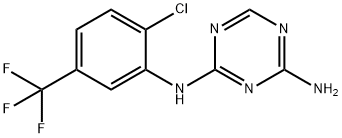 2-アミノ-4-[2-クロロ-5-(トリフルオロメチル)フェニルアミノ]-1,3,5-トリアジン 化学構造式