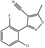 3-(2-クロロ-6-フルオロフェニル)-5-メチルイソキサゾール-4-カルボニトリル 化学構造式