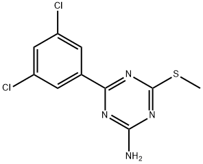4-(3,5-二氯苯基)-6-硫代甲基-1,3,5-三嗪-2-胺,175204-58-7,结构式