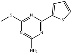 4-(メチルチオ)-6-(2-チエニル)-1,3,5-トリアジン-2-アミン 化学構造式