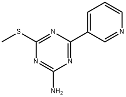 4-(METHYLTHIO)-6-(3-PYRIDYL)-1,3,5-TRIAZIN-2-AMINE 化学構造式