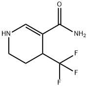 1,2,3,4-テトラヒドロ-4-(トリフルオロメチル)ピリジン-5-カルボオキサミド 化学構造式