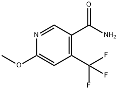 2-メトキシ-4-(トリフルオロメチル)ピリジン-5-カルボオキサミド 化学構造式