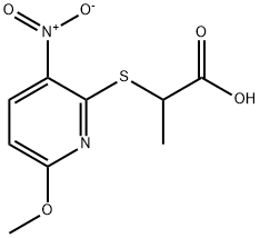 2-[(6-METHOXY-3-NITRO-2-PYRIDYL)THIO]PROPANOIC ACID 化学構造式