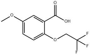 5-メトキシ-2-(2,2,2-トリフルオロエトキシ)安息香酸 化学構造式
