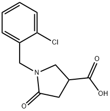 1-(2-クロロベンジル)-5-オキソピロリジン-3-カルボン酸 化学構造式