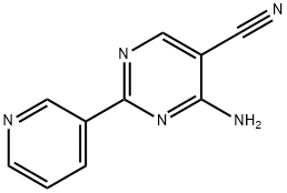4-Amino-2-(3-pyridyl)pyrimidine-5-carbonitrile 化学構造式