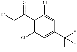 2-ブロモ-2',6'-ジクロロ-4'-(トリフルオロメチル)アセトフェノン 臭化物 化学構造式
