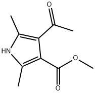4-アセチル-2,5-ジメチル-1H-ピロール-3-カルボン酸メチル 化学構造式