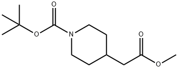 N‐BOC‐4‐ピペリジン酢酸メチル 化学構造式