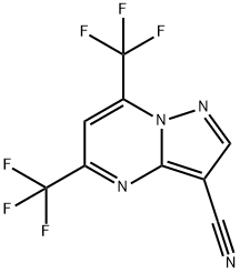 3-シアノ-5,7-ビス(トリフルオロメチル)ピラゾロ[1,5-A]ピリミジン 化学構造式