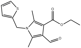 4-ホルミル-2,5-ジメチル-1-(2-チエニルメチル)-1H-ピロール-3-カルボン酸エチル 化学構造式
