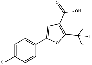5-(4-クロロフェニル)-2-(トリフルオロメチル)フラン-3-カルボン酸 化学構造式