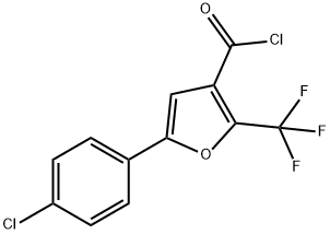 5-(4-クロロフェニル)-2-(トリフルオロメチル)フラン-3-カルボニルクロリド 化学構造式