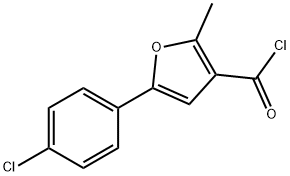 5-(4-CHLOROPHENYL)-2-METHYLFURAN-3-CARBONYL CHLORIDE 化学構造式