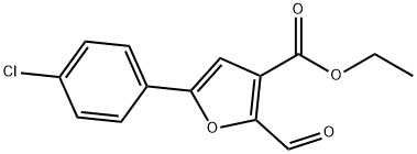 ETHYL 5-(4-CHLOROPHENYL)-2-FORMYL-3-FUROATE Structure