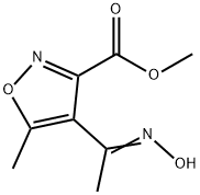 4-(1-ヒドロキシイミノエチル)-5-メチルイソオキサゾール-3-カルボン酸メチル 化学構造式