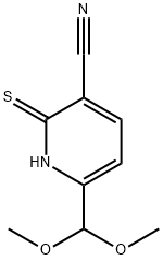 6-(DIMETHOXYMETHYL)-2-MERCAPTONICOTINONITRILE 化学構造式