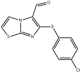 6-[(4-クロロフェニル)チオ]イミダゾ[2,1-B][1,3]チアゾール-5-カルブアルデヒド 化学構造式
