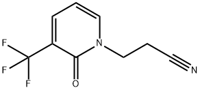 1-(2-シアノエチル)-3-(トリフルオロメチル)ピリド-2-(1H)-オン 化学構造式